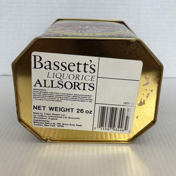Bassett's Allsorts Liquorice Tin Container w/Lid England 26oz - Picture 5 of 10